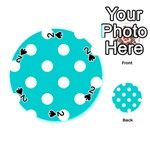 Polka Dots - White on Cyan Playing Cards 54 (Round)