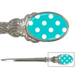 Polka Dots - White on Cyan Letter Opener