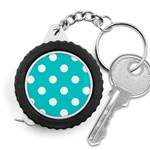 Polka Dots - White on Cyan Measuring Tape