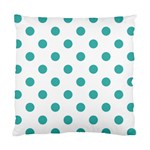 Polka Dots - Verdigris on White Standard Cushion Case (One Side)