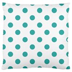 Polka Dots - Verdigris on White Large Cushion Case (One Side)