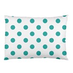 Polka Dots - Verdigris on White Pillow Case (One Side)