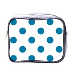 Polka Dots - Cerulean on White Mini Toiletries Bag (One Side)