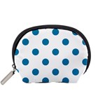 Polka Dots - Cerulean on White Accessory Pouch (Small)