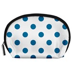 Polka Dots - Cerulean on White Accessory Pouch (Large)