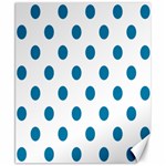 Polka Dots - Cerulean on White Canvas 8  x 10 