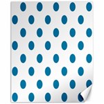 Polka Dots - Cerulean on White Canvas 11  x 14 