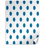 Polka Dots - Cerulean on White Canvas 18  x 24 