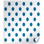 Polka Dots - Cerulean on White Canvas 20  x 24 