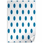 Polka Dots - Cerulean on White Canvas 20  x 30 