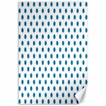 Polka Dots - Cerulean on White Canvas 24  x 36 