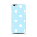 Polka Dots - White on Light Blue Apple iPhone 6/6S Silicone Case (Transparent)