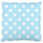 Polka Dots - White on Light Blue Large Cushion Case (One Side)