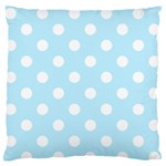 Polka Dots - White on Light Blue Standard Flano Cushion Case (Two Sides)