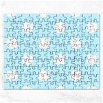 Polka Dots - White on Light Blue Jigsaw Puzzle (Rectangular)