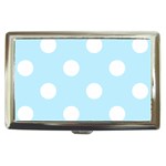 Polka Dots - White on Light Blue Cigarette Money Case