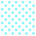 Polka Dots - Electric Blue on White Large Satin Scarf (Square)