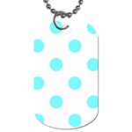 Polka Dots - Electric Blue on White Dog Tag (One Side)