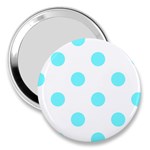 Polka Dots - Electric Blue on White 3  Handbag Mirror