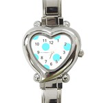 Polka Dots - Electric Blue on White Heart Italian Charm Watch