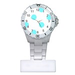 Polka Dots - Electric Blue on White Nurses Watch