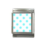 Polka Dots - Electric Blue on White Italian Charm (13mm)