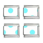 Polka Dots - Electric Blue on White 9mm Italian Charm (4 pack)