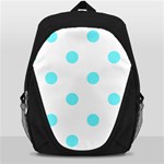 Polka Dots - Electric Blue on White Backpack Bag