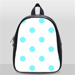 Polka Dots - Electric Blue on White School Bag (Small)