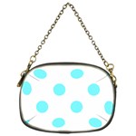 Polka Dots - Electric Blue on White Chain Purse (Two Sides)