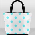 Polka Dots - Electric Blue on White Bucket Bag