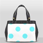 Polka Dots - Electric Blue on White Oversize Office Handbag (One Side)