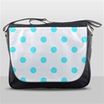 Polka Dots - Electric Blue on White Messenger Bag