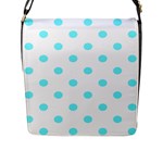 Polka Dots - Electric Blue on White Flap Closure Messenger Bag (L)