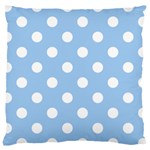 Polka Dots - White on Baby Blue Large Cushion Case (One Side)