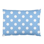 Polka Dots - White on Baby Blue Pillow Case (One Side)