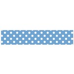 Polka Dots - White on Iceberg Blue Flano Scarf (Small)