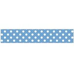 Polka Dots - White on Iceberg Blue Flano Scarf (Large)