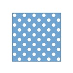 Polka Dots - White on Iceberg Blue Satin Bandana Scarf