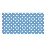 Polka Dots - White on Iceberg Blue Satin Shawl