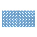 Polka Dots - White on Iceberg Blue Satin Wrap