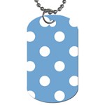 Polka Dots - White on Iceberg Blue Dog Tag (Two Sides)