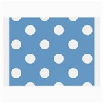 Polka Dots - White on Iceberg Blue Large Glasses Cloth