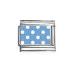 Polka Dots - White on Iceberg Blue Italian Charm (9mm)