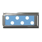 Polka Dots - White on Iceberg Blue Superlink Italian Charm (9mm)