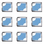 Polka Dots - White on Iceberg Blue Mega Link Italian Charm (9 pack)