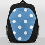 Polka Dots - White on Iceberg Blue Backpack Bag