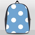 Polka Dots - White on Iceberg Blue School Bag (XL)