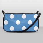 Polka Dots - White on Iceberg Blue Shoulder Clutch Bag