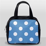 Polka Dots - White on Iceberg Blue Classic Handbag (One Side)